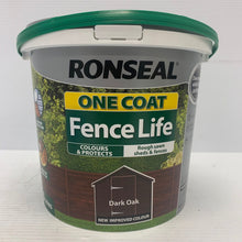 Load image into Gallery viewer, Ronseal 5L One Coat Fence Life Quick Dry Garden Shed &amp; Fence Paint All Colours