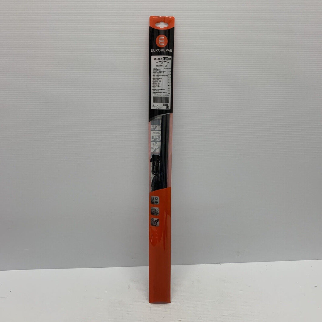 Eurorepar single flat wiper blade 650 mm 26'' H A B C adapters 1635455080