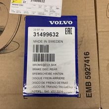 Load image into Gallery viewer, GENUINE VOLVO V50 S40 C30 C70 REAR BRAKE DISCS PAIR 31499632
