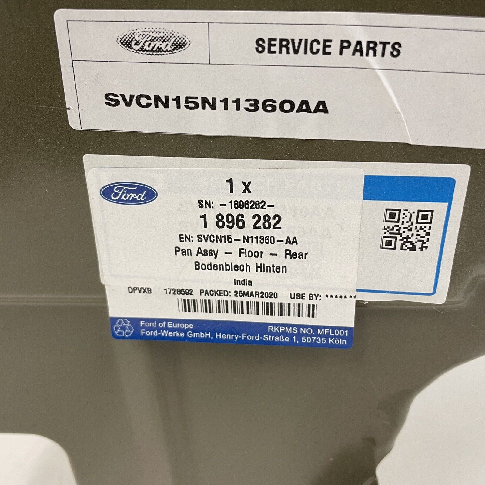 OEM FORD ECOSPORT MK2 REAR FLOOR PAN ASSY SVCN15-N11360-AA 1896282 