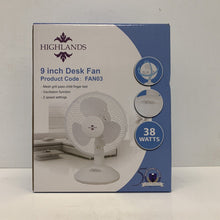 Load image into Gallery viewer, Highlands 9" Inch Small Desktop Portable Fan Table Silent Desk Air Cooling Fan