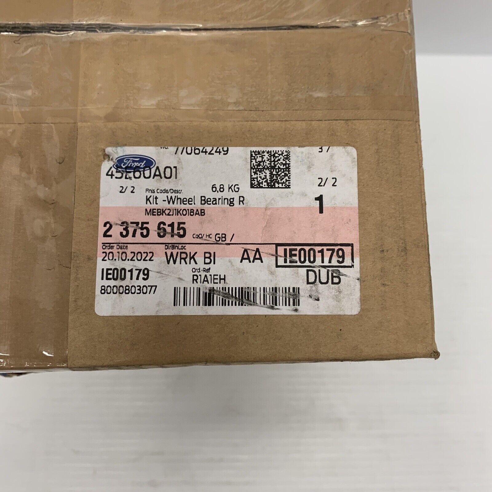 Genuine FORD TRANSIT CUSTOM MK1 Front Wheel Bearing Repair Set 2375615 ...