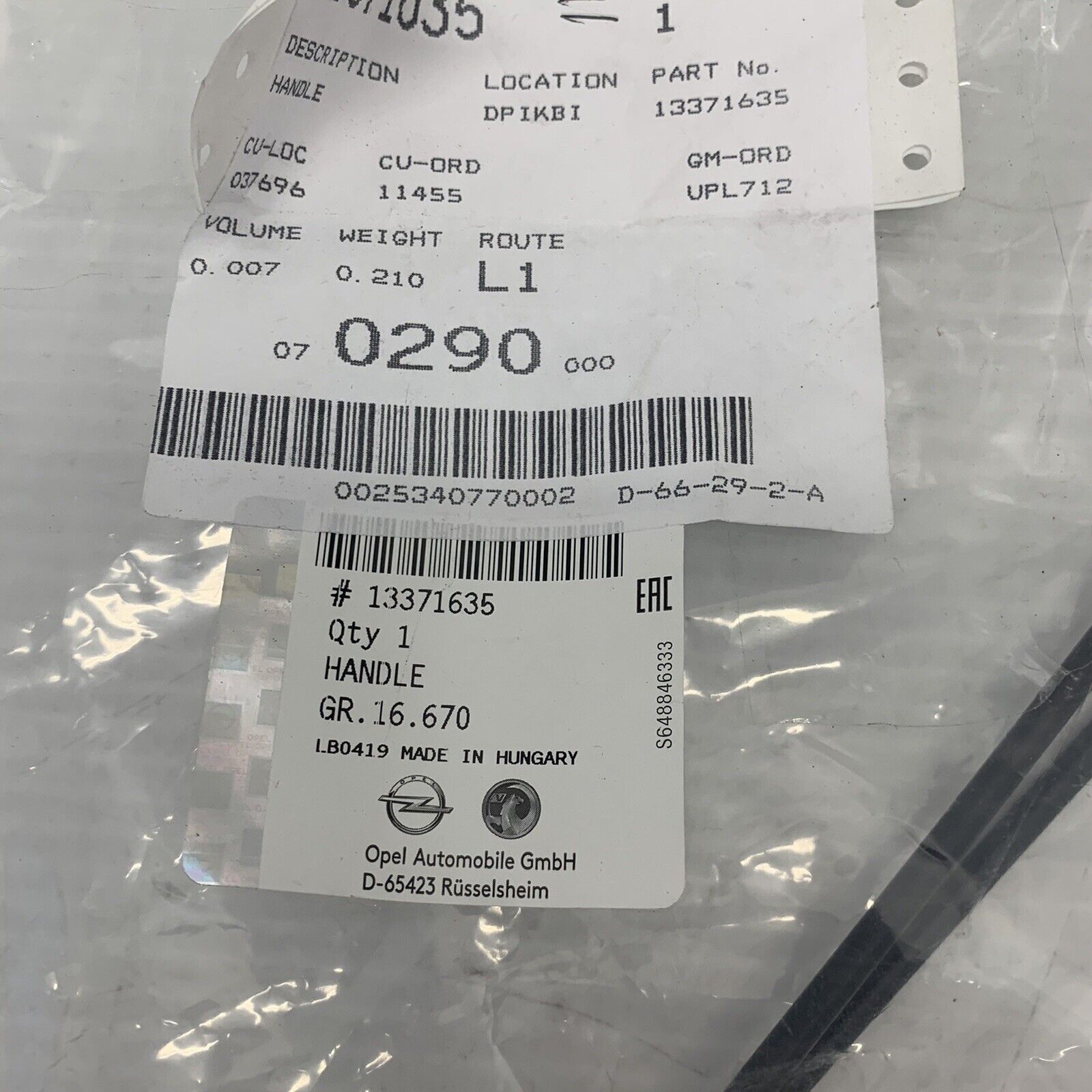 Genuine Vauxhall Handle Wiring 13371635 – Genuine Parts Ltd