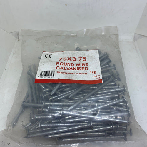 75x3.75 ROUND WIRE GALVANISED NAILS 1KG