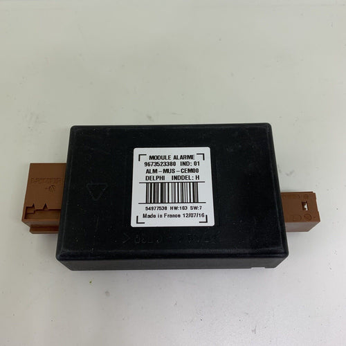 Genuine Citroen alarm module with part number 1607747880