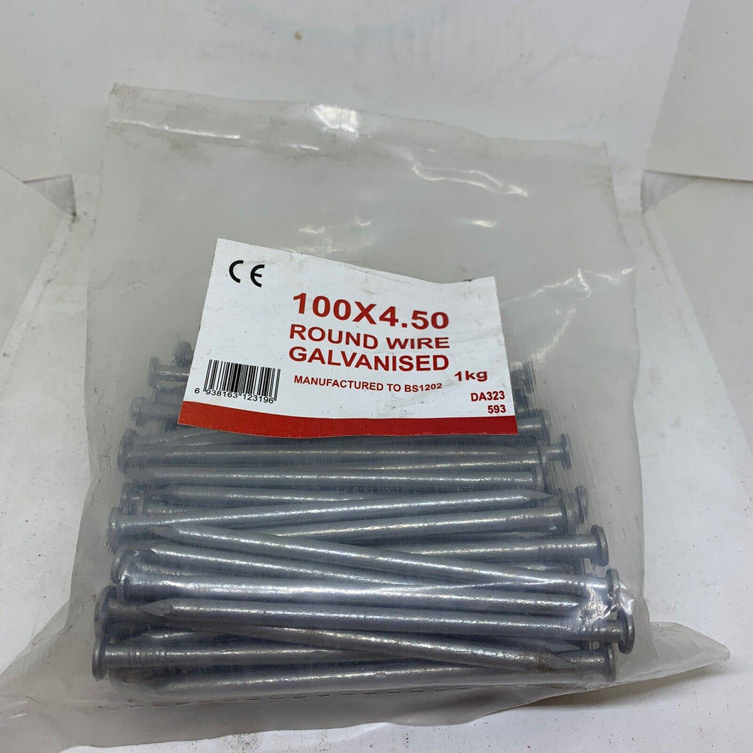 100x4.50 ROUND WIRE GALVANISED NAILS 1KG