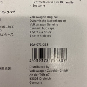 Wheel Centre Caps VW ID.3 ID.4 ID.5 2020 On 10A071213 New Genuine Part