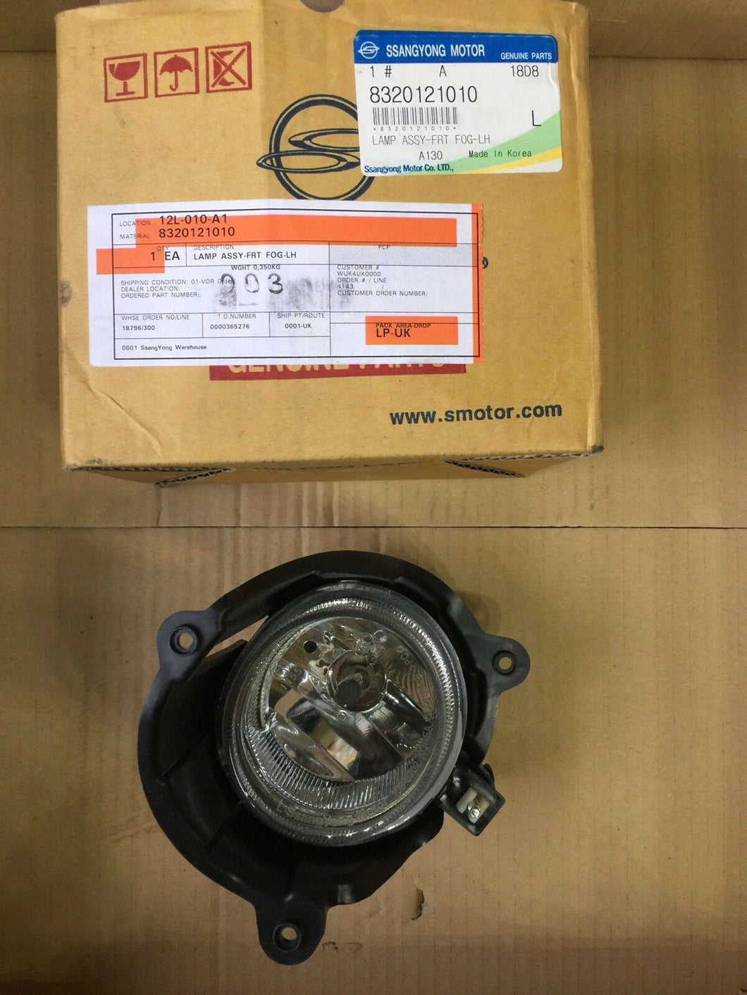 Genuine Ssangyong Rodius 2005-2013 Front Left Fog Light Assembly 8320121010